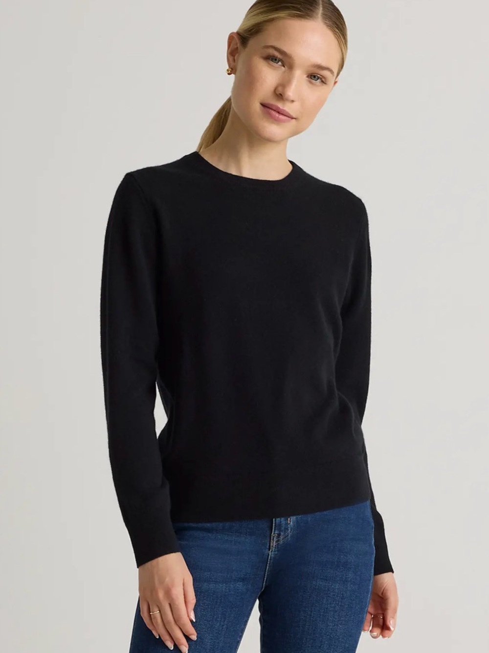 Quince Black Mongolian Cashmere Crewneck Sweater XXL Basic Quiet Luxury Layer